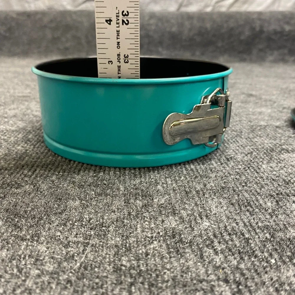 Teal 7 Inch Nonstick Springform Pan Set with Interchangeable Bundt Tube Base